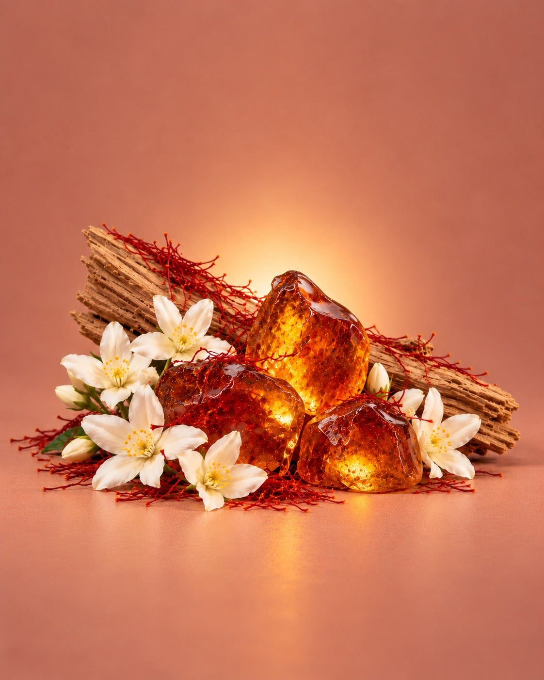Rouge notes: saffron, jasmine and ambergris