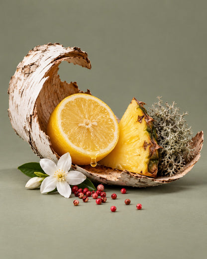 Timeless notes: lemon, pineapple and pink pepper